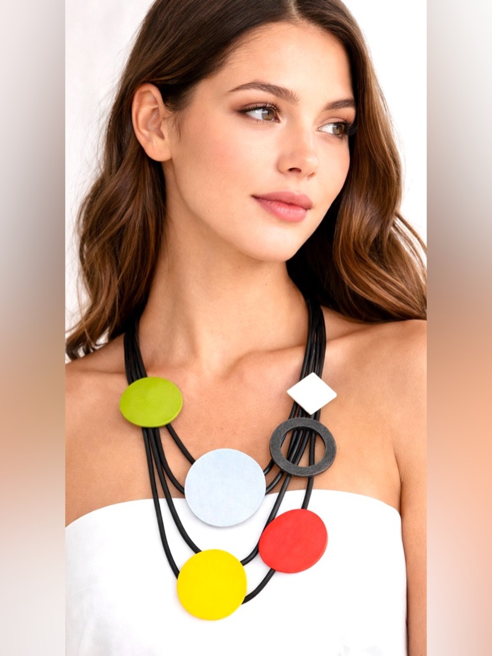 Bohemian Colorful Statement Necklace – Modern Art Style